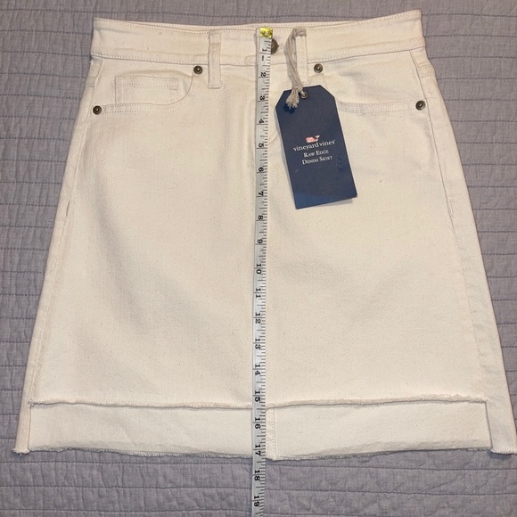 Vineyard Vines Marshmallow Hi-Lo Hem Denim Skirt 0 - Picture 5 of 6